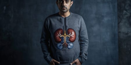 A man with a damaged or diseased kidneys.