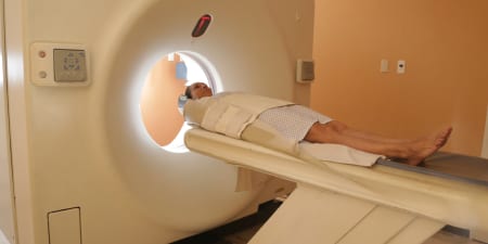 CT scan to identify kidney cancer.