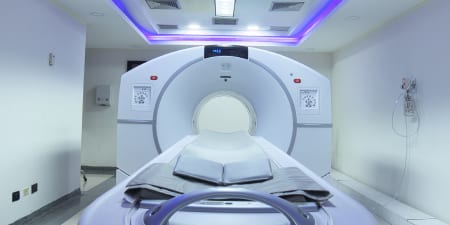 A PET-CT scan machine for diagnosing kidney cancer.