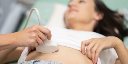 Pelvic ultrasound done for a patient.